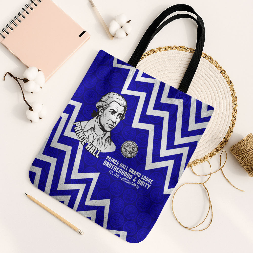 Prince Hall Grand Lodge Tote Bag Founder Portrait Geometric Brotherhood