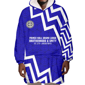 Prince Hall Grand Lodge Wearable Blanket Hoodie Founder Portrait Geometric Brotherhood