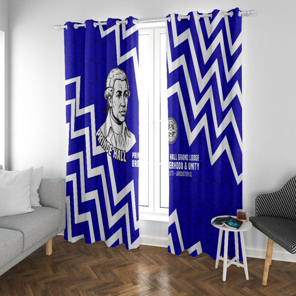 Prince Hall Grand Lodge Window Curtain Founder Portrait Geometric Brotherhood