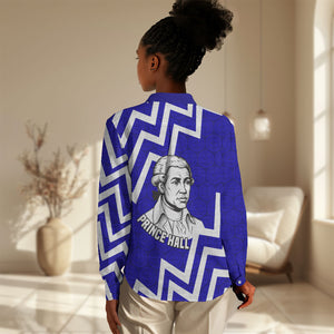 Prince Hall Grand Lodge Women Casual Shirt Founder Portrait Geometric Brotherhood