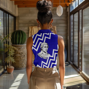 Prince Hall Grand Lodge Women Sleeveless Polo Shirt Founder Portrait Geometric Brotherhood