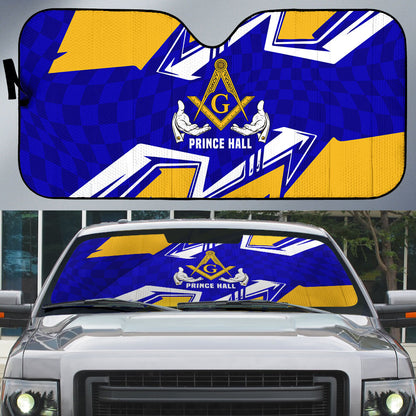 Prince Hall Freemasonry Auto Sun Shade Square and Compasses Masonic Brothers