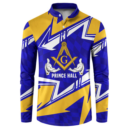 Prince Hall Freemasonry Button Sweatshirt Square and Compasses Masonic Brothers