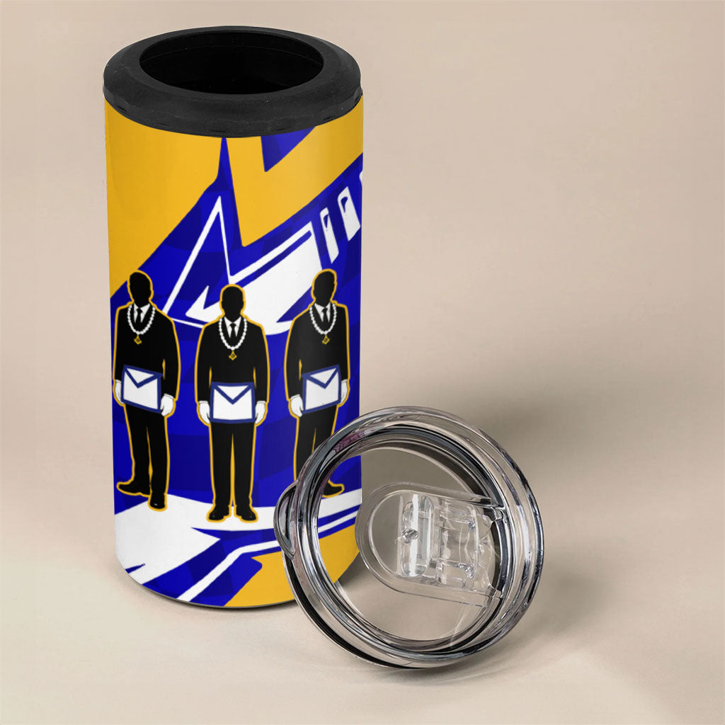 Prince Hall Freemasonry 4 in 1 Can Cooler Tumbler Square and Compasses Masonic Brothers