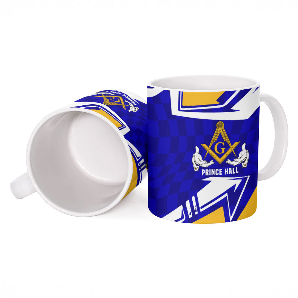 Prince Hall Freemasonry Ceramic Mug Square and Compasses Masonic Brothers