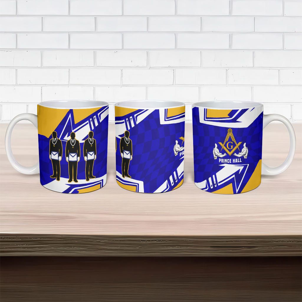 Prince Hall Freemasonry Ceramic Mug Square and Compasses Masonic Brothers