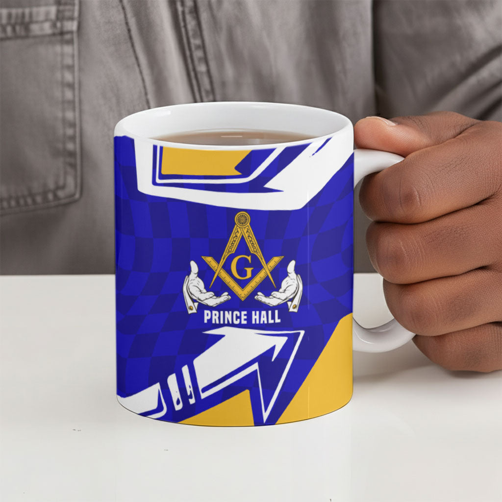 Prince Hall Freemasonry Ceramic Mug Square and Compasses Masonic Brothers