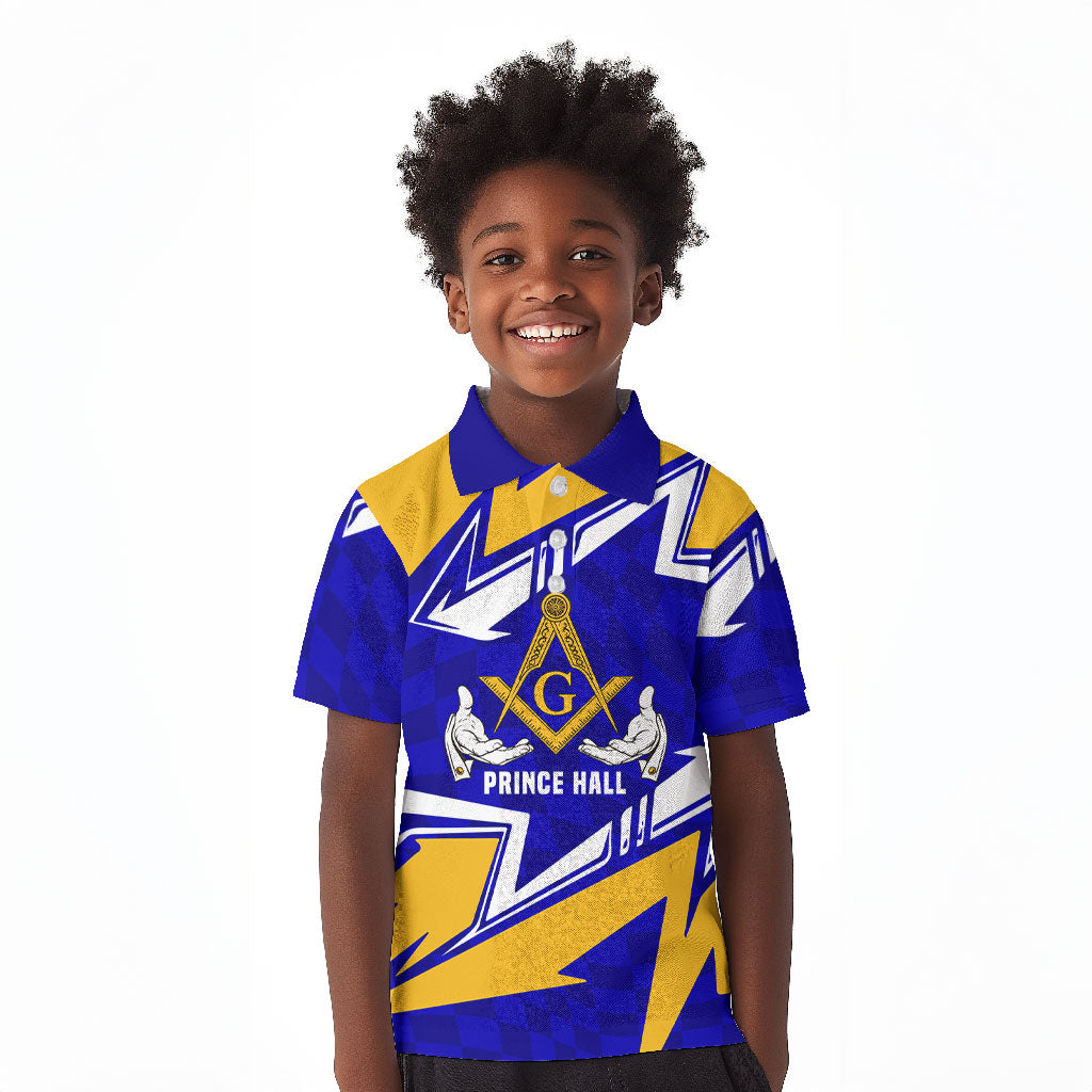 Prince Hall Freemasonry Kid Polo Shirt Square and Compasses Masonic Brothers
