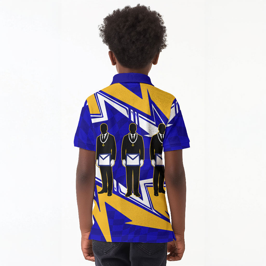 Prince Hall Freemasonry Kid Polo Shirt Square and Compasses Masonic Brothers
