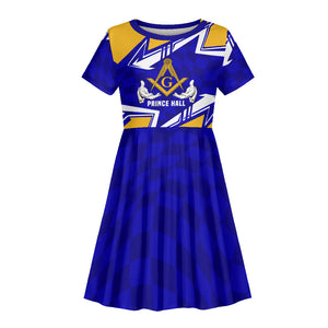 Prince Hall Freemasonry Kid Short Sleeve Dress Square and Compasses Masonic Brothers