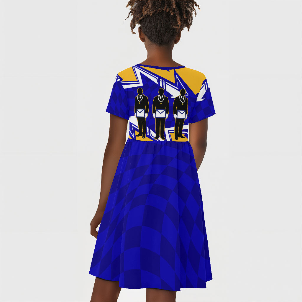 Prince Hall Freemasonry Kid Short Sleeve Dress Square and Compasses Masonic Brothers