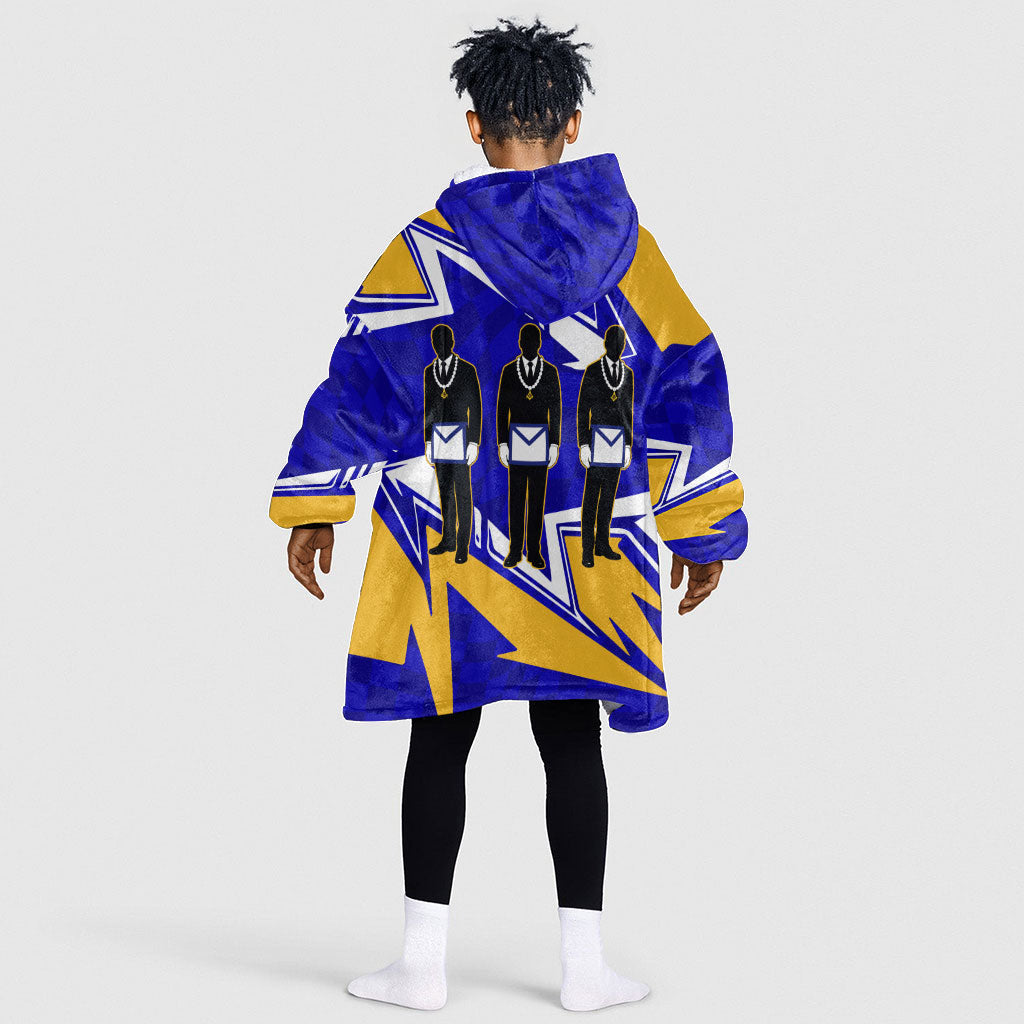 Prince Hall Freemasonry Kid Wearable Blanket Hoodie Square and Compasses Masonic Brothers