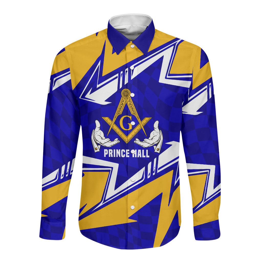Prince Hall Freemasonry Long Sleeve Button Shirt Square and Compasses Masonic Brothers