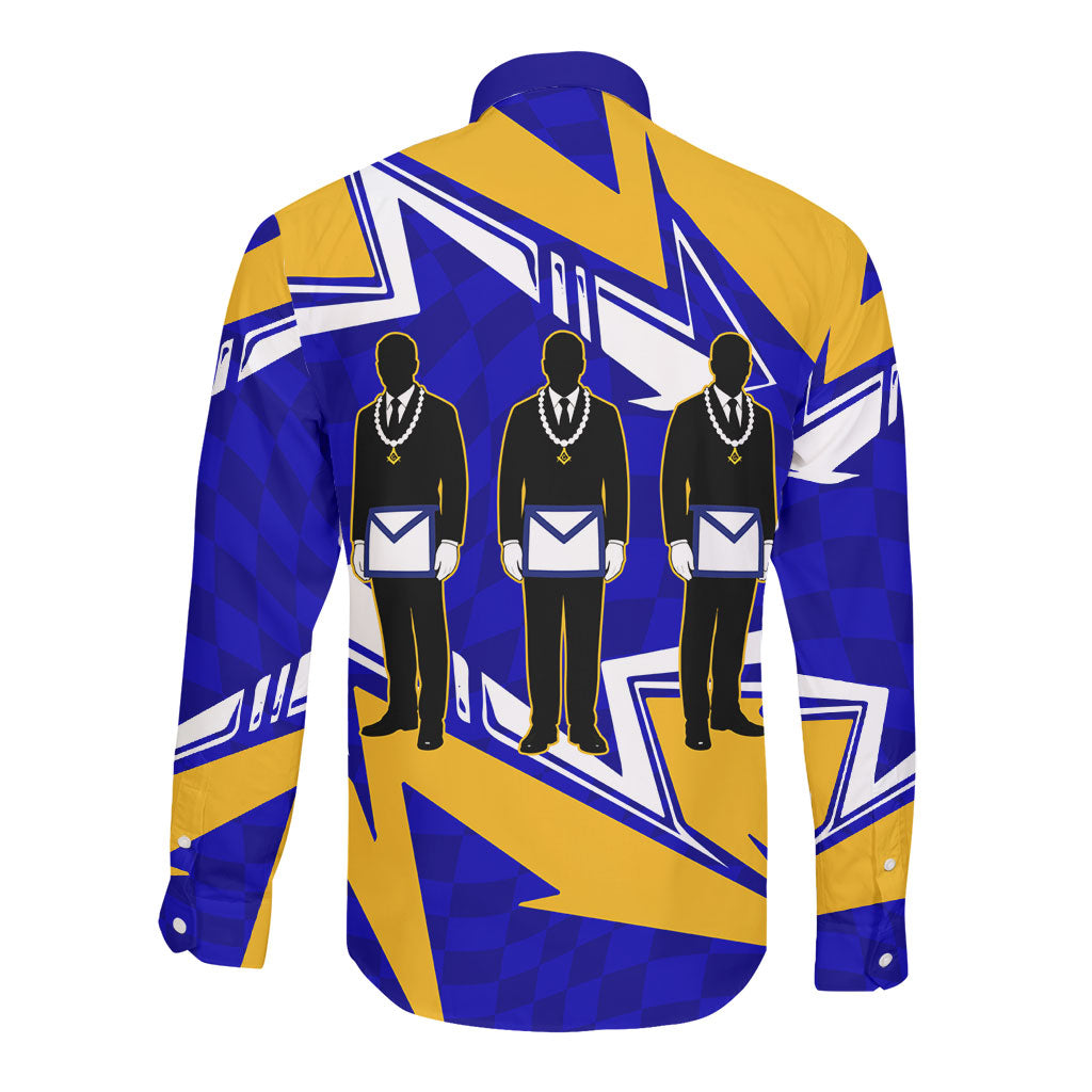 Prince Hall Freemasonry Long Sleeve Button Shirt Square and Compasses Masonic Brothers