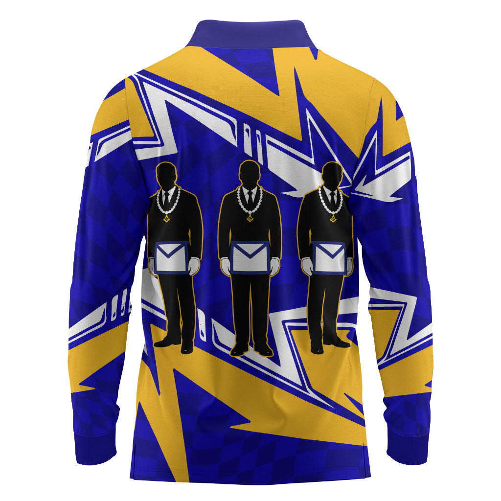 Prince Hall Freemasonry Long Sleeve Polo Shirt Square and Compasses Masonic Brothers