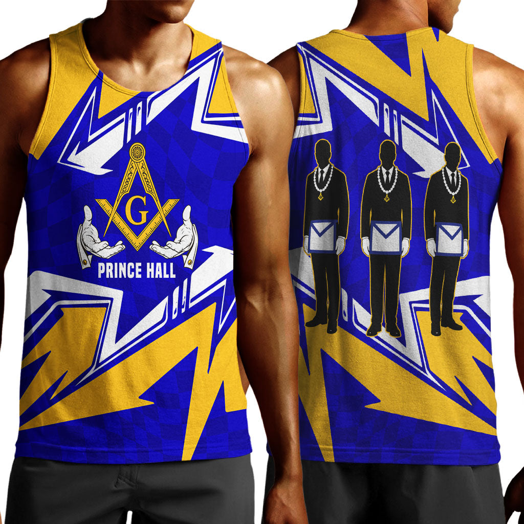 Prince Hall Freemasonry Men Tank Top Square and Compasses Masonic Brothers