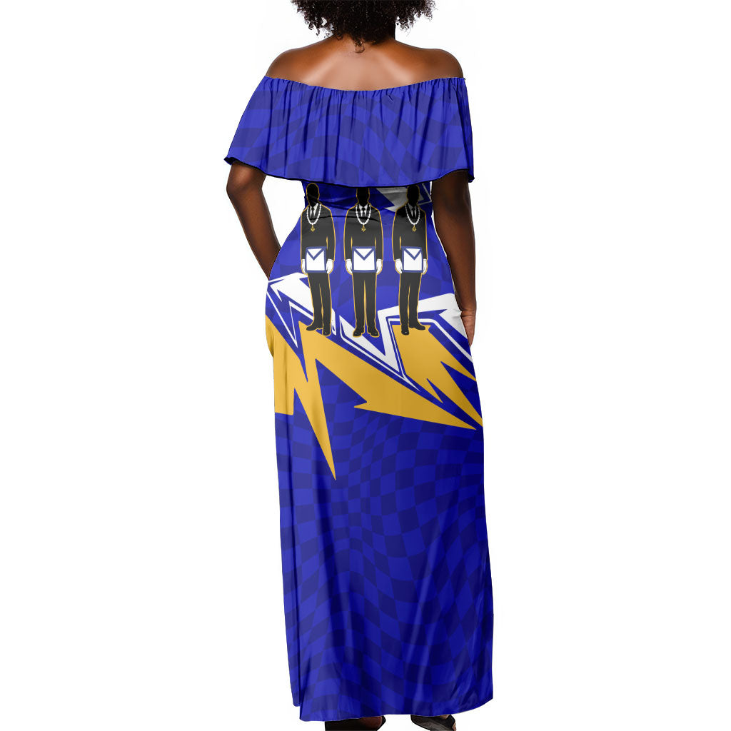 Prince Hall Freemasonry Off Shoulder Maxi Dress Square and Compasses Masonic Brothers
