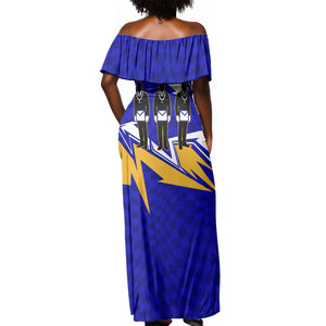 Prince Hall Freemasonry Off Shoulder Maxi Dress Square and Compasses Masonic Brothers