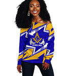 Prince Hall Freemasonry Off Shoulder Sweater Square and Compasses Masonic Brothers