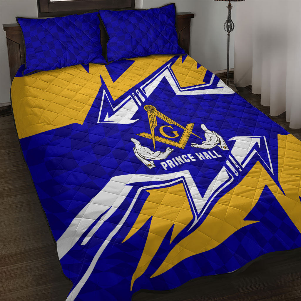 Prince Hall Freemasonry Quilt Bed Set Square and Compasses Masonic Brothers