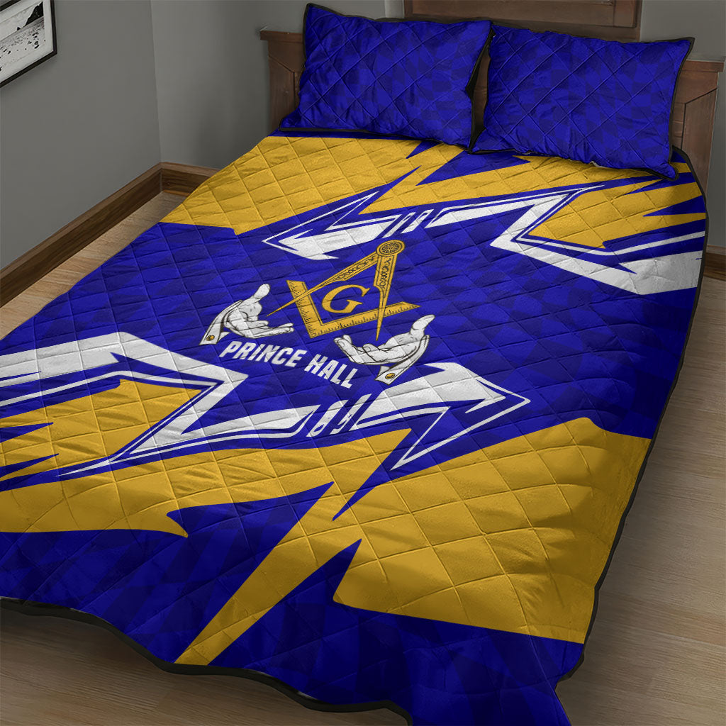 Prince Hall Freemasonry Quilt Bed Set Square and Compasses Masonic Brothers