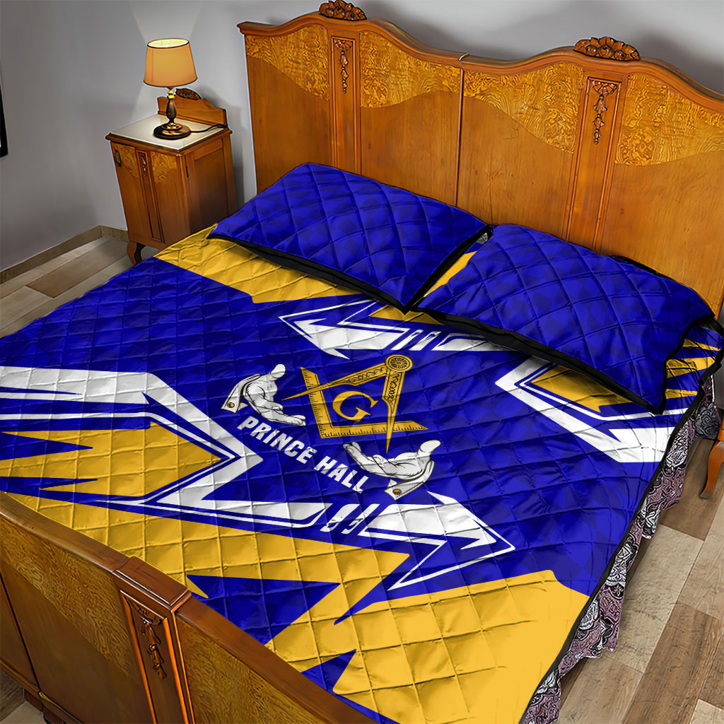 Prince Hall Freemasonry Quilt Bed Set Square and Compasses Masonic Brothers