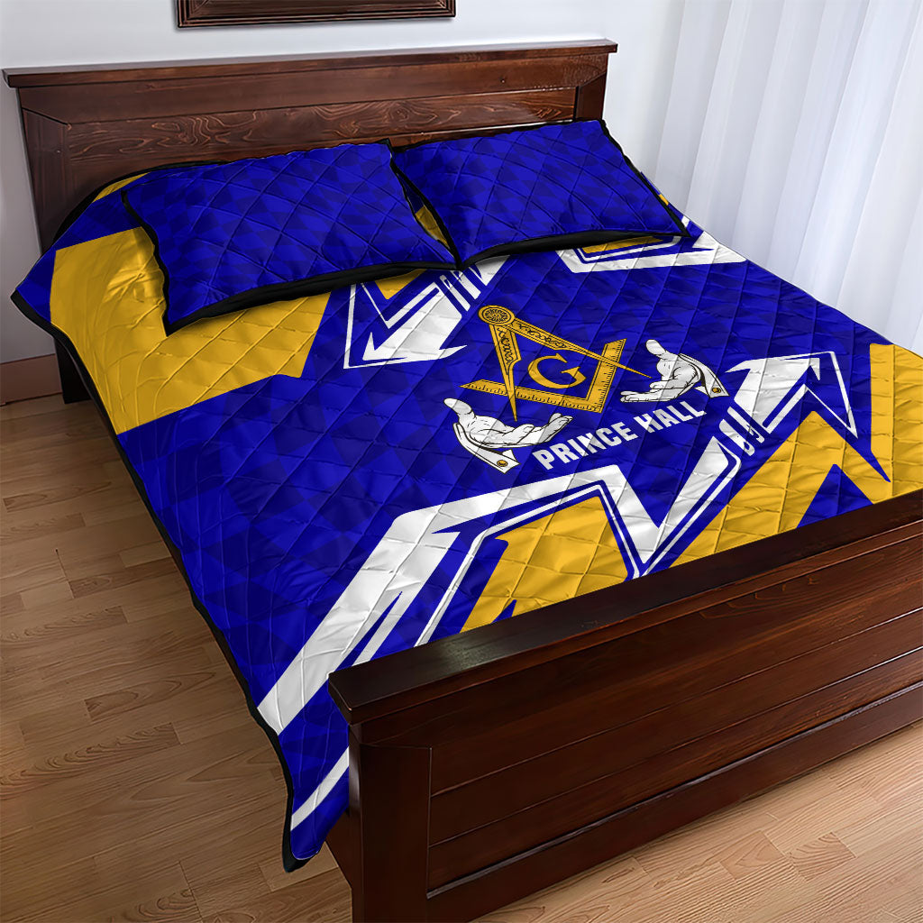 Prince Hall Freemasonry Quilt Bed Set Square and Compasses Masonic Brothers
