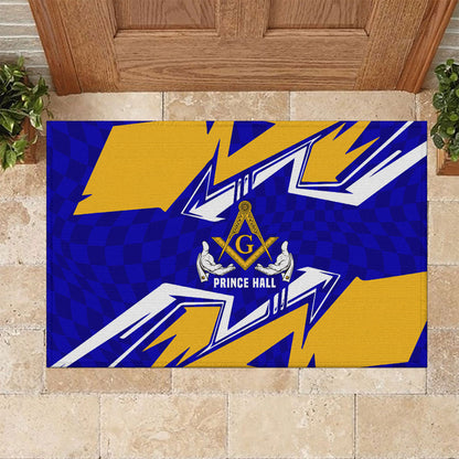 Prince Hall Freemasonry Rubber Doormat Square and Compasses Masonic Brothers