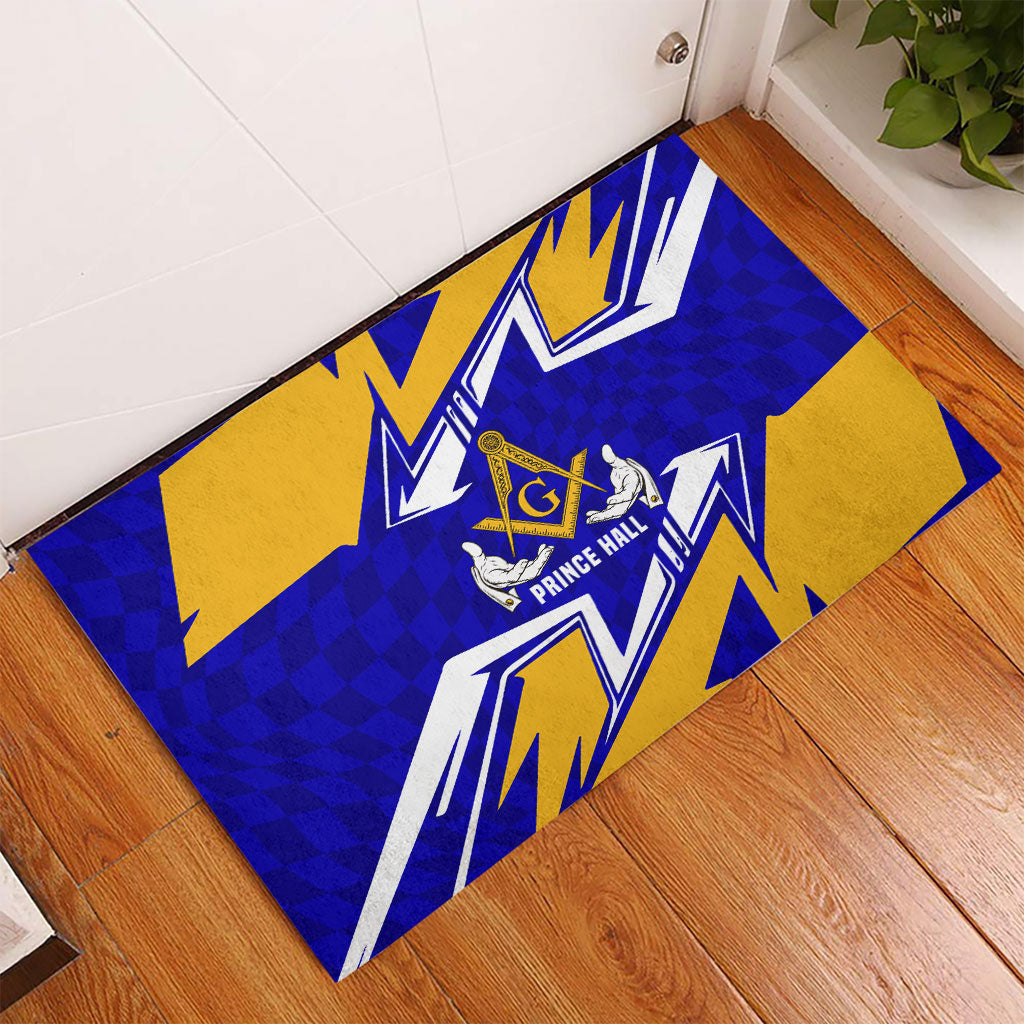 Prince Hall Freemasonry Rubber Doormat Square and Compasses Masonic Brothers
