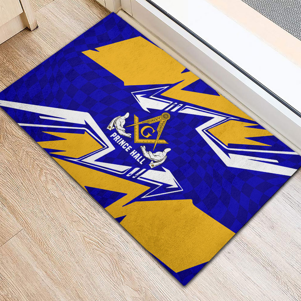 Prince Hall Freemasonry Rubber Doormat Square and Compasses Masonic Brothers