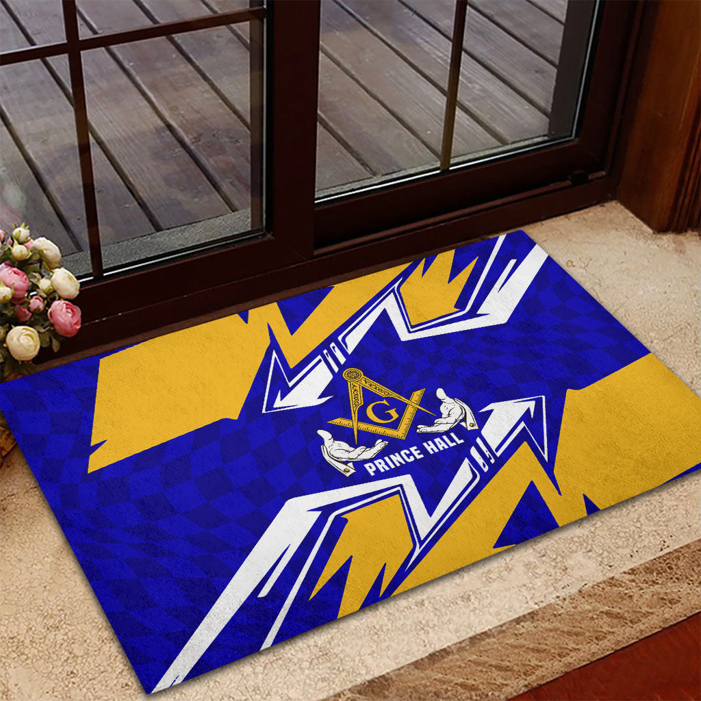 Prince Hall Freemasonry Rubber Doormat Square and Compasses Masonic Brothers