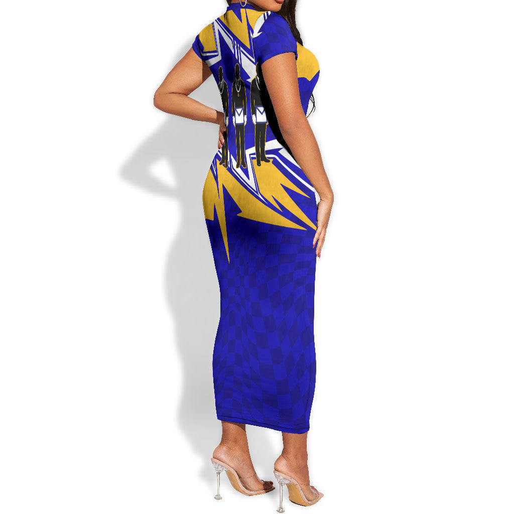 Prince Hall Freemasonry Short Sleeve Bodycon Dress Square and Compasses Masonic Brothers