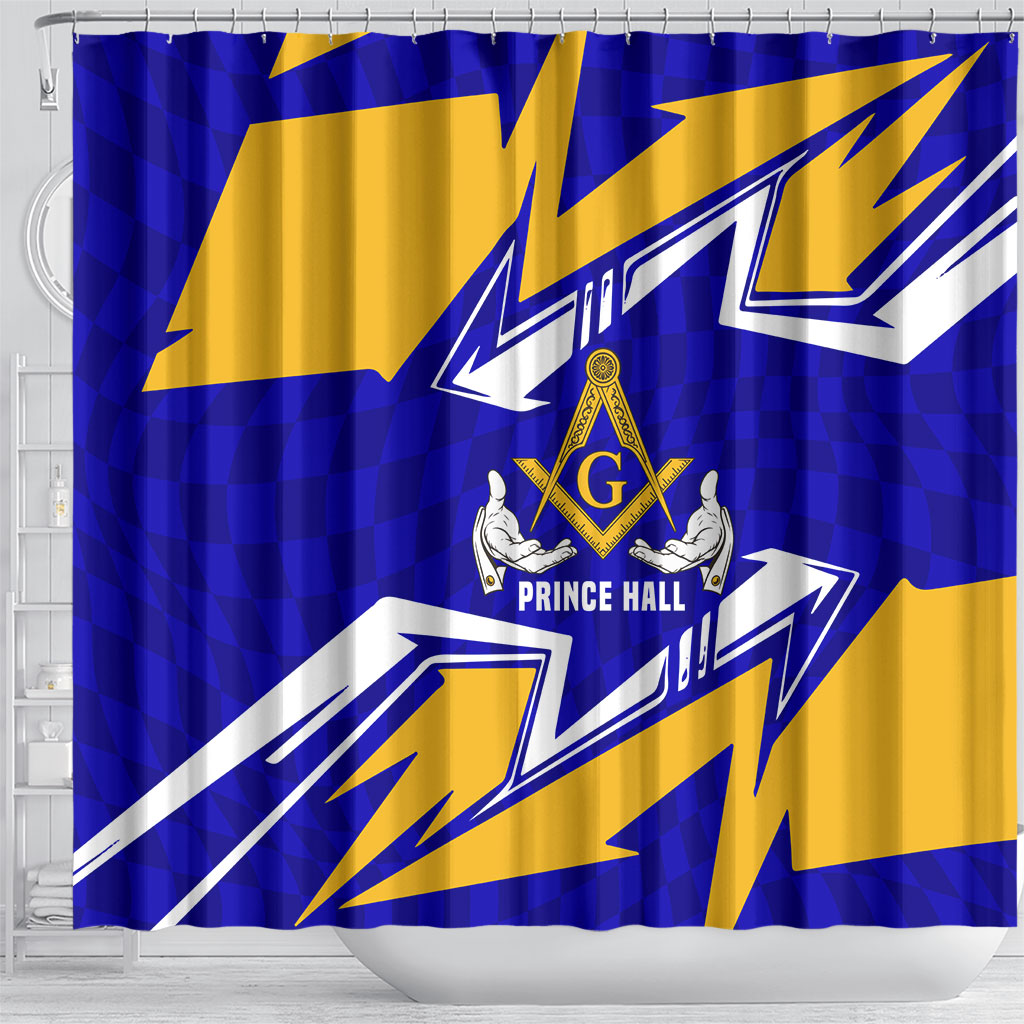 Prince Hall Freemasonry Shower Curtain Square and Compasses Masonic Brothers
