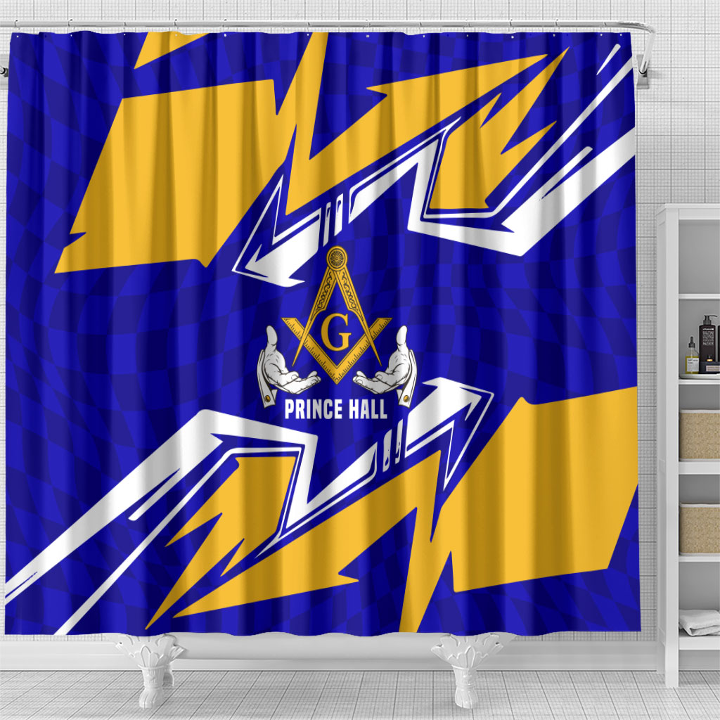 Prince Hall Freemasonry Shower Curtain Square and Compasses Masonic Brothers