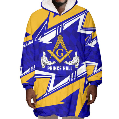 Prince Hall Freemasonry Wearable Blanket Hoodie Square and Compasses Masonic Brothers