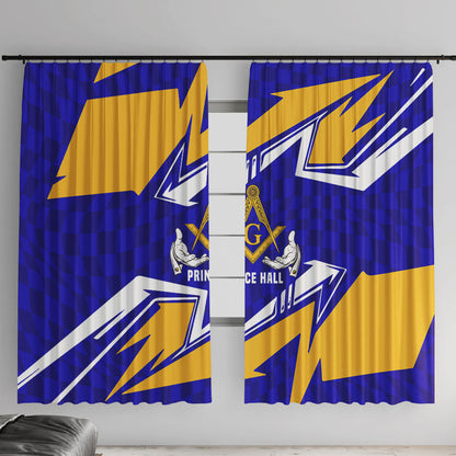 Prince Hall Freemasonry Window Curtain Square and Compasses Masonic Brothers