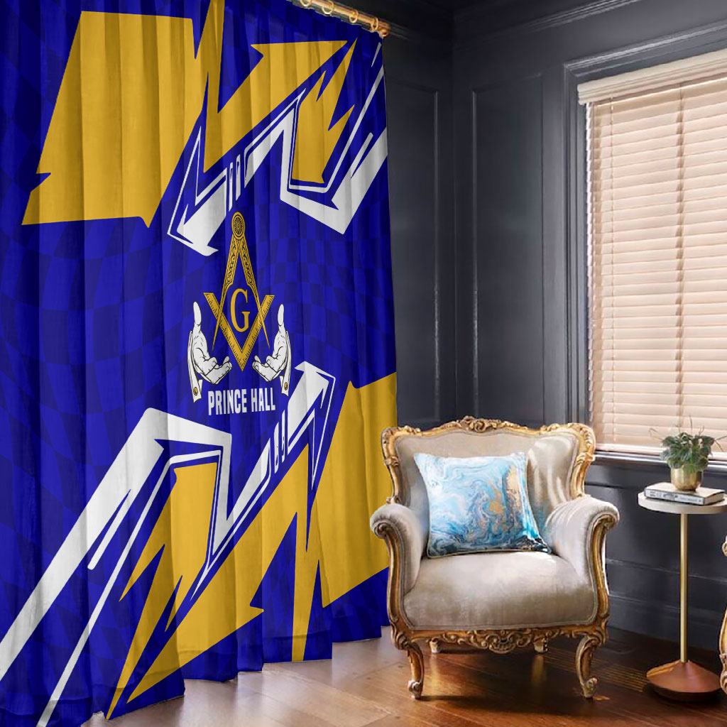 Prince Hall Freemasonry Window Curtain Square and Compasses Masonic Brothers