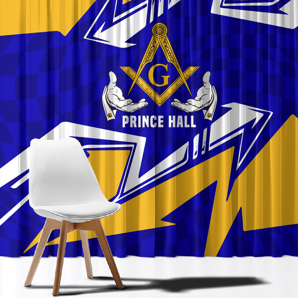 Prince Hall Freemasonry Window Curtain Square and Compasses Masonic Brothers