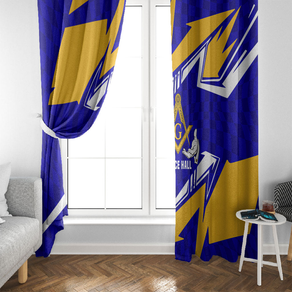 Prince Hall Freemasonry Window Curtain Square and Compasses Masonic Brothers