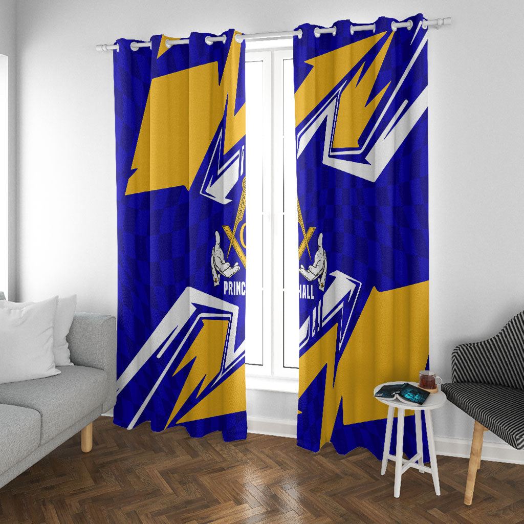 Prince Hall Freemasonry Window Curtain Square and Compasses Masonic Brothers
