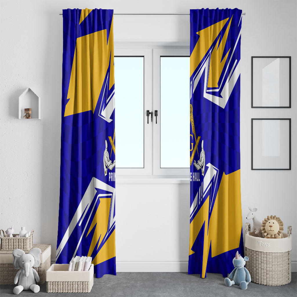 Prince Hall Freemasonry Window Curtain Square and Compasses Masonic Brothers
