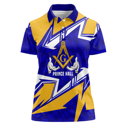 Prince Hall Freemasonry Women Polo Shirt Square and Compasses Masonic Brothers