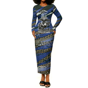 Montford Point Marines 1940s Est Long Sleeve Bodycon Dress The Right To Fight 20000 Military Camouflage Art