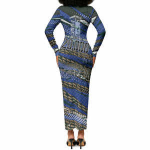 Montford Point Marines 1940s Est Long Sleeve Bodycon Dress The Right To Fight 20000 Military Camouflage Art