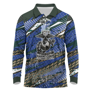 Montford Point Marines 1940s Est Long Sleeve Polo Shirt The Right To Fight 20000 Military Camouflage Art