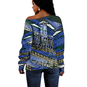 Montford Point Marines 1940s Est Off Shoulder Sweater The Right To Fight 20000 Military Camouflage Art
