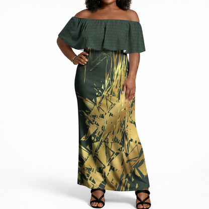 Montford Point Marines Overcoming Off Shoulder Maxi Dress Military History Camouflage Art