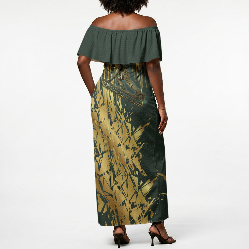 Montford Point Marines Overcoming Off Shoulder Maxi Dress Military History Camouflage Art