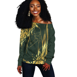 Montford Point Marines Overcoming Off Shoulder Sweater Military History Camouflage Art