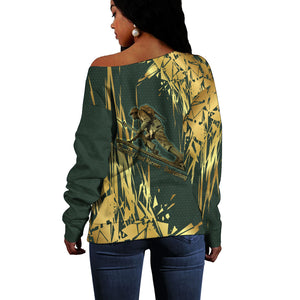 Montford Point Marines Overcoming Off Shoulder Sweater Military History Camouflage Art